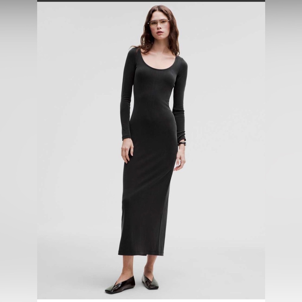 lululemon athletica Long Sleeve Black Maxi Dress